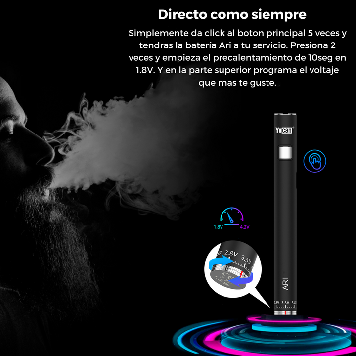 Batería para destilado Yocan Ari Plus Voltaje