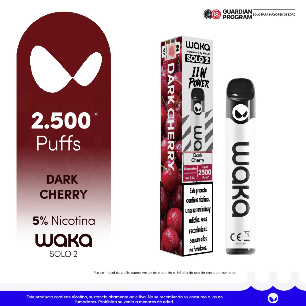 Vaporizador Waka Solo 2.0 - 2500 Puff 5% Nicotina