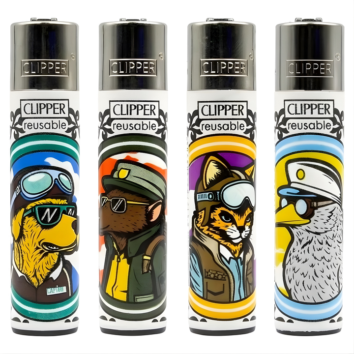Encendedores Clipper Animal Pilots – Animales con Actitud de Piloto
