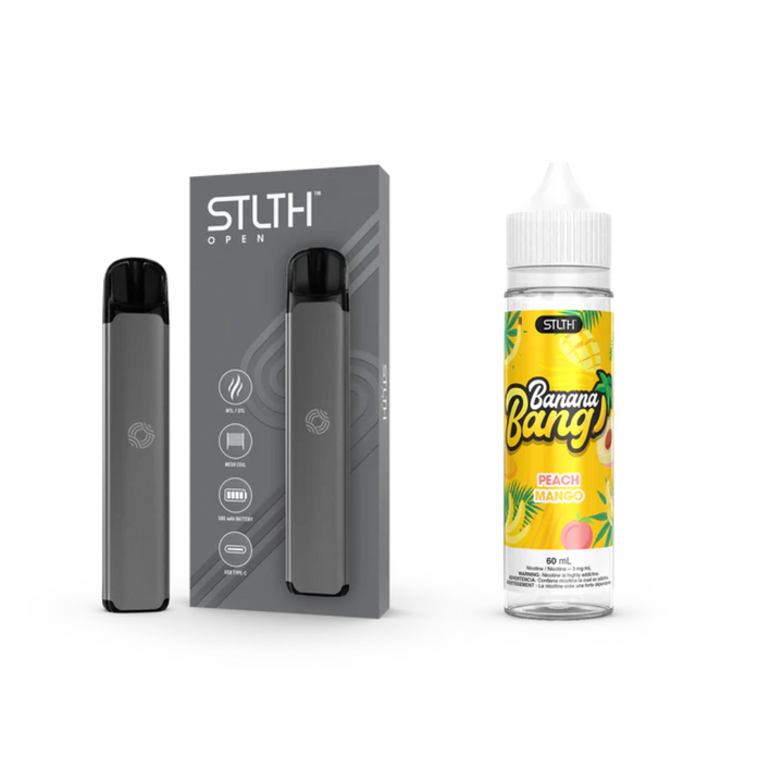 KIT STLTH VAPE OPEN + E-LIQUID BANANA BANG