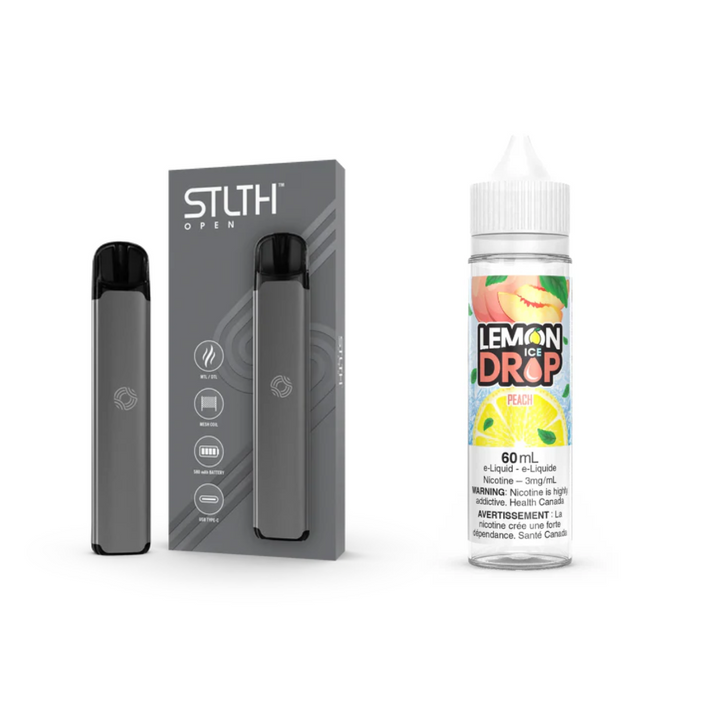 KIT STLTH VAPE OPEN + E-LIQUID LEMON DROP ICE