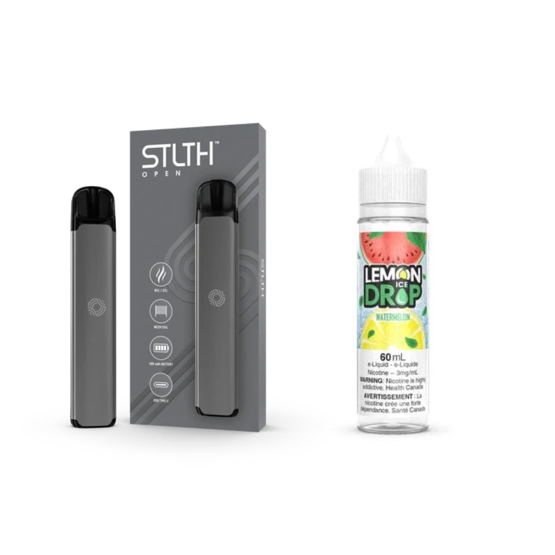 KIT STLTH VAPE OPEN + E-LIQUID LEMON DROP ICE