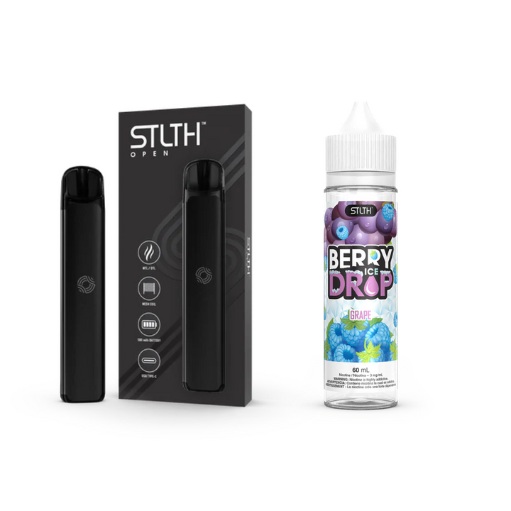 KIT STLTH VAPE OPEN + E-LIQUID BERRY DROP ICE