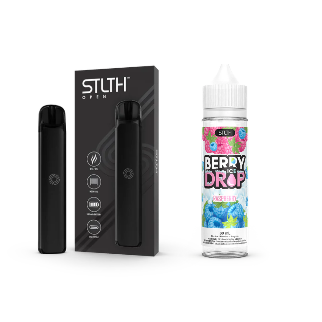 KIT STLTH VAPE OPEN + E-LIQUID BERRY DROP ICE