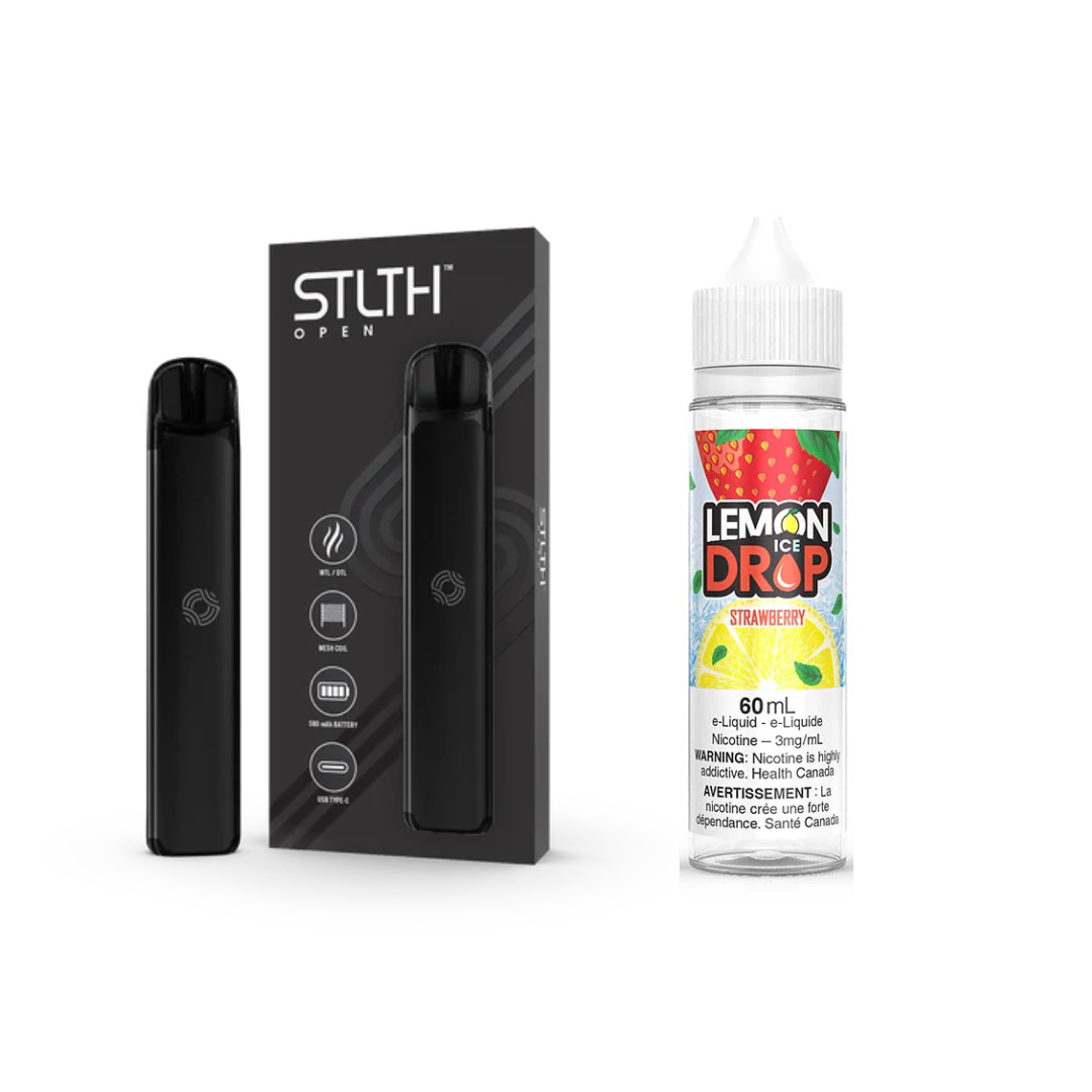 KIT STLTH VAPE OPEN + E-LIQUID LEMON DROP ICE