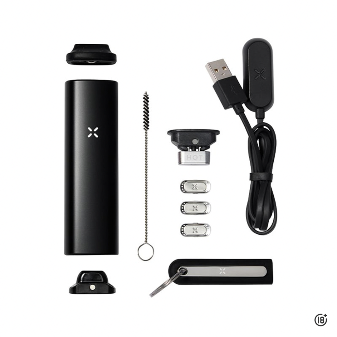 Vaporizador Pax Plus negro kit completo con cargador, boquillas y accesorios en Colombia.