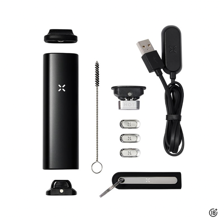 Vaporizador Pax Plus negro kit completo con cargador, boquillas y accesorios en Colombia.
