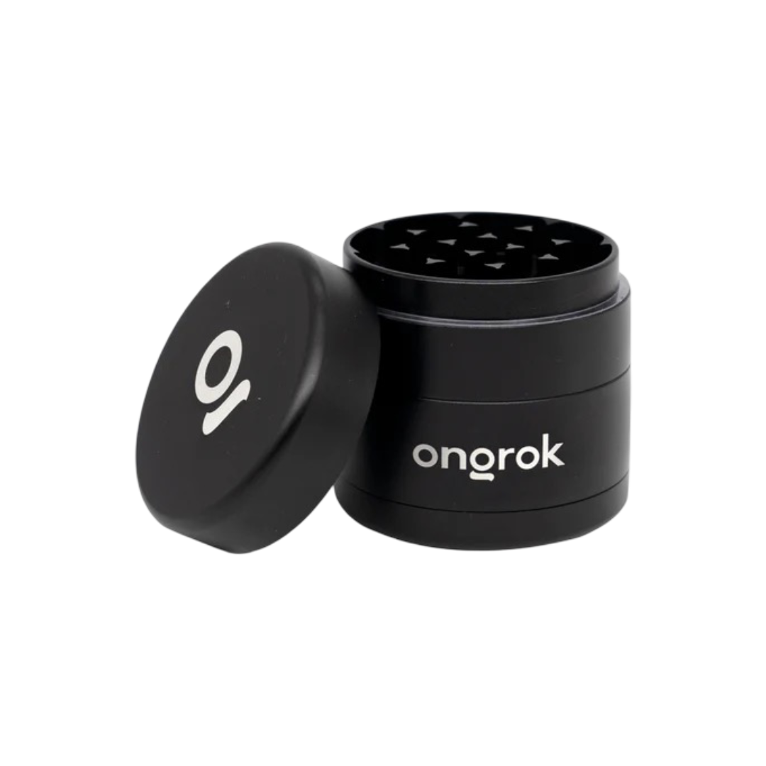 grinder aluminio 4 piezas negro 55mm - abierto con compartimientos