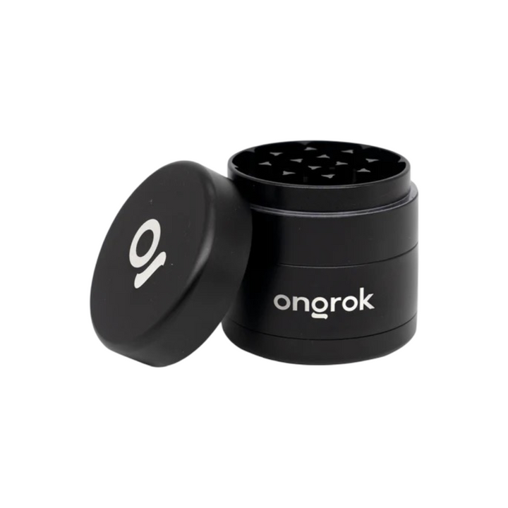 grinder aluminio 4 piezas negro 55mm - abierto con compartimientos