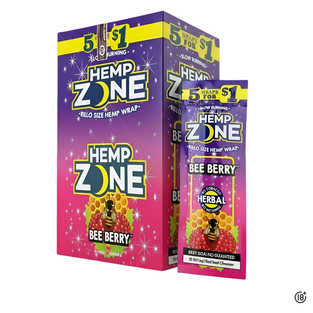 Blunts Hemp Zone Bee Berry con sabor a fresa y miel, elaborados con cáñamo natural.