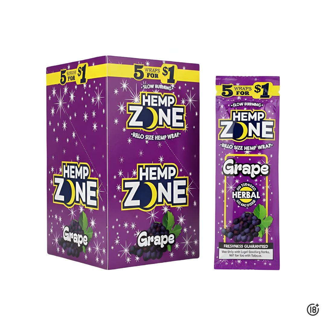 Blunts Hemp Zone Grape con sabor a uva, elaborados con cáñamo natural y sin nicotina.