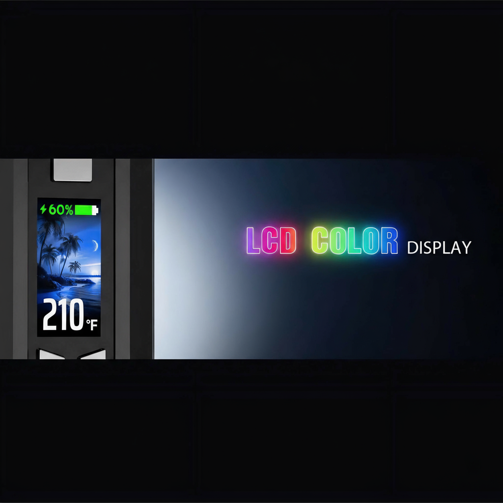 Vaporizador Yocan Vane 2 con pantalla LCD a color de alta definición.