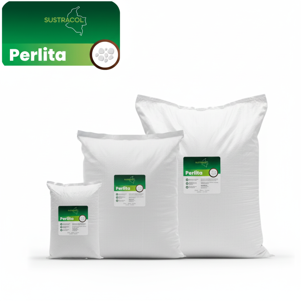 Perlita agrícola lavada Sustracol, sustrato liviano para hidroponía y mezcla de tierras

