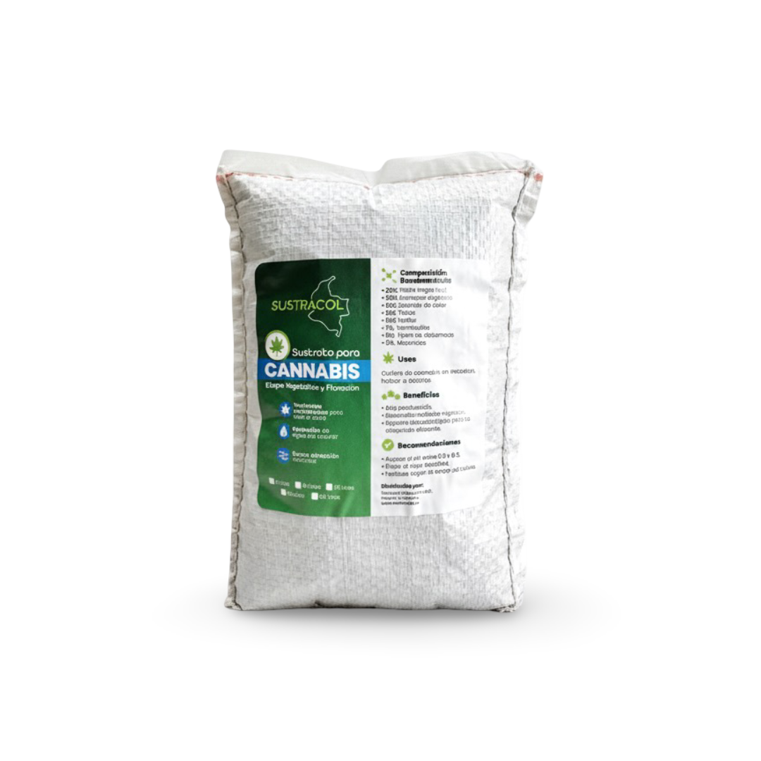 Sustrato Sustracol 5 litros para cultivo de cannabis en etapa vegetativa y floración