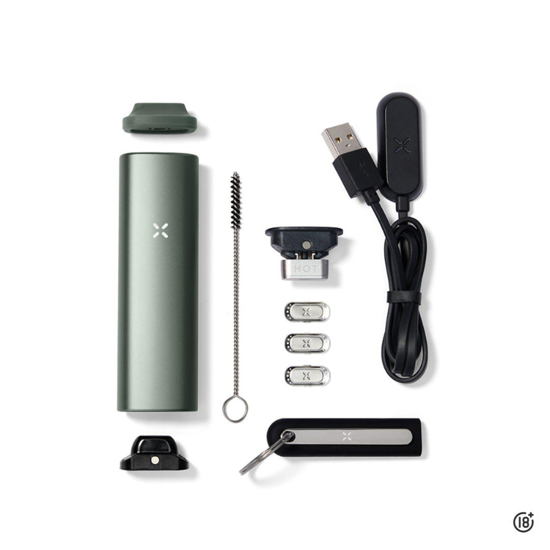 Vaporizador Pax Plus verde kit completo con accesorios incluidos en Colombia