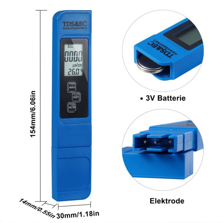 Medidor TDS, EC y Temperatura